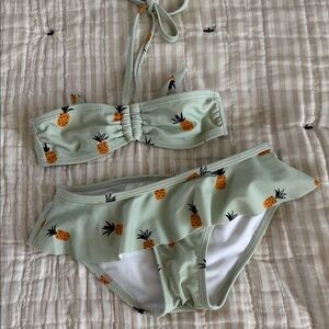 Rylee + Cru Green Pineapple Bikini Set